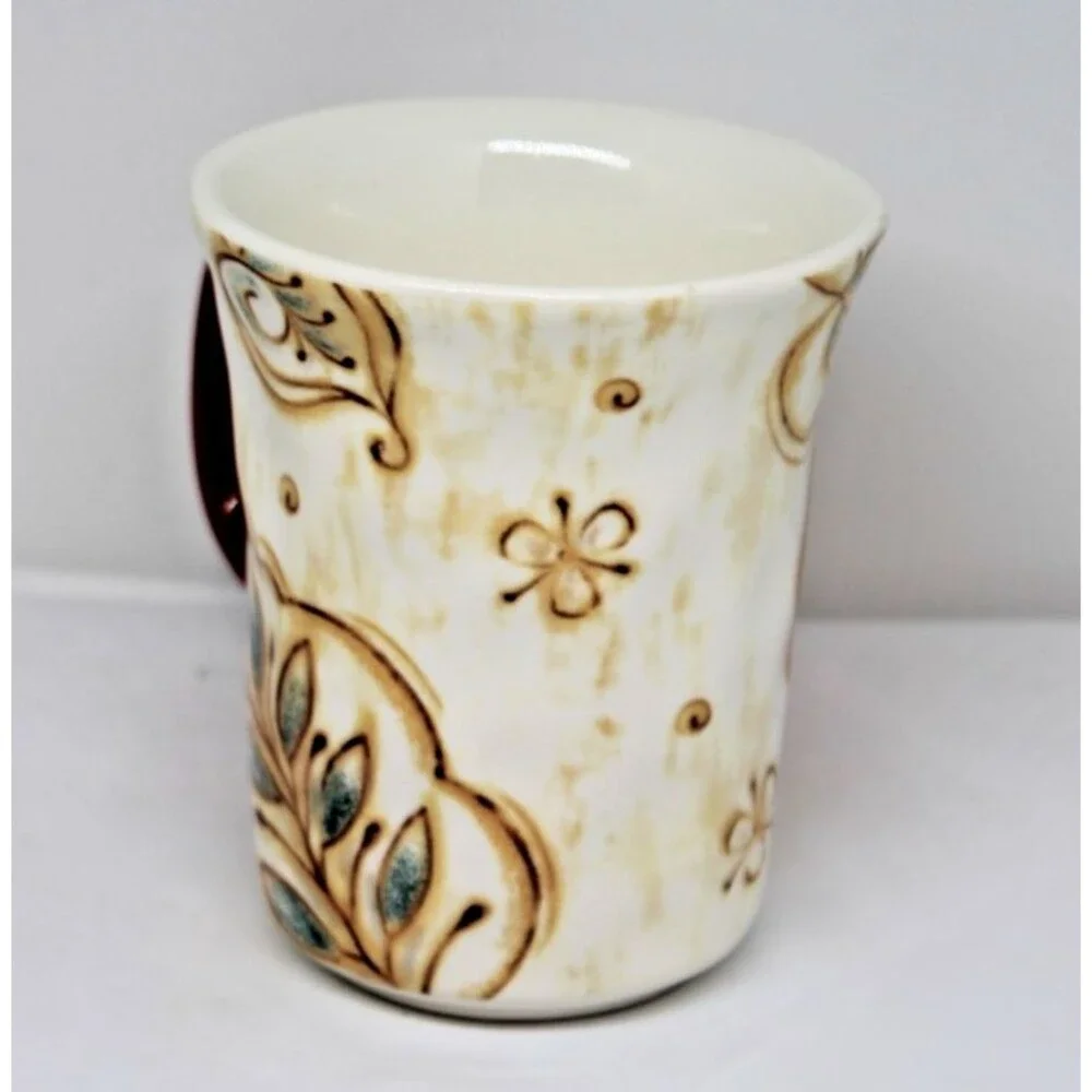 Pier 1 Rooster Coffee Tea Mugs Gallo Pattern Chicken Bird 14 oz.